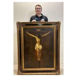 Lithograph on Canvas "The Crucifixion", Framed, 51"x40" Overall