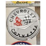 Chevrolet Corvette Sign (Heavy/EnamelFInish)
