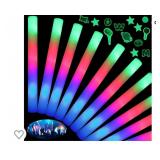 (5) Foam glow sticks for pools, parties, weddings