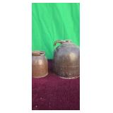 2- Brown Stoneware Crock,  Jug and smaller Crock,