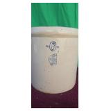 6 Gallon White Hall Stoneware Crock double handle