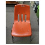 Orange Plastic Chair w/ Metal Legs