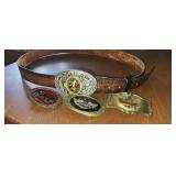 Belt & Buckle Lot, Belt approx 48"