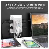 New 5-Outlet Surge Protector Wall Charger with 4