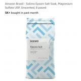 NEW 8lb Solimo Epsom Salt Soak, Magnesium Sulfate