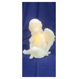 Carved Cherub Flameless Candle w/ Timer, 6.5" x