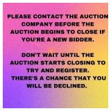 New Bidder? Contact Auction Company