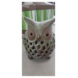 LED Light Up Owl, Ceramic, approx 7"T