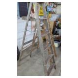 2 Wood Step Ladders. 4