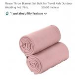 NEW 2 Pk - 50" x 60" Dusty Pink Throw Blankets