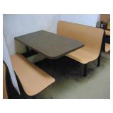 FORMICA & STEEL DINING BOOTH & TABLE