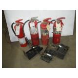 (4) CENTURY FIRE EXTIGUISHERS W/WALL MOUNTS -