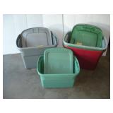 (5) TOTES W/LIDS  LONGEST 24 INCHES