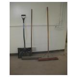 PUSH BROOMS AND SNOW SHOVELS