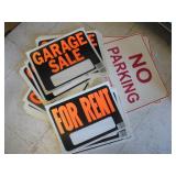 GARAGE SALE, FOR RENT & NO PARKING SIGNS - NEW