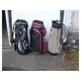 (3)  GOLF BAGS & GOLF CLUBS