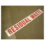 RESIDENTIAL WASTE ALUMINIUM TRUCK SIGN 60x8