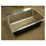 NEW STAINLESS STEEL SINK W/HARDWARE  31X22X10