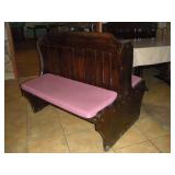 1 DOUBLE SIDED WOODEN BOOTH SEAT  48X35X39