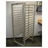 ALUMINIUM BAKERS RACK W/WHEELS  23 1/2 X 26 X 67