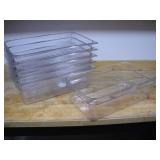 (6) NEW FULL SIZE 6 INCH PLASTIC FOOD STORAGE BINS