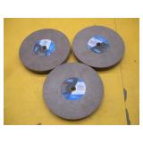 (3) NORTON 8 X 1 INCH GRINDING WHEELS  3/4 ARBOR