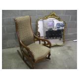 VINTAGE MIRROR AND ROCKING CHAIR