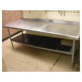 7FT STAINLESS STEEL PREP TABLE 84X30X33