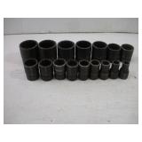 SNAP ON 1/2 IN DRIVE IMPACT SOCKET SET 3/8 TO