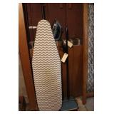 Ironing Board & Shark Iron & Floor Sweeper