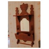 Antique Victorian Magazine Rack w Mirror