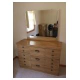 Painted 6 Drawer Dresser with Mirror