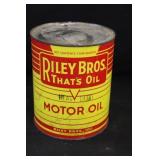 Riley Bros. Burlington, IA Tin Oil Can