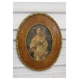 Ornate Oval Framed Lady Print