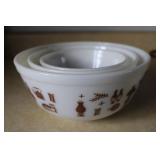 Vintage Pyrex Early Americana Mixing Bowl Set