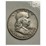 1954 D Franklin Silver Half Dollar