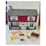 Tin Dollhouse Marx with Furniture