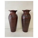 2 Metal Vases