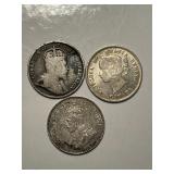 1896, 1903, 1911 Silver Canadian 5 Cent Nickel x3