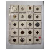 Sheet Foreign Coins -20