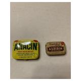 Tin containers of Anacin & Aspirin - NY empty