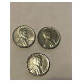 1943 Series Steel Wheat Pennies Set of 3