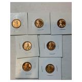 7 Different Dated BU Wheat Cents