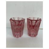 1965 Pink Crystal "Fostoria" Candlestick Holders