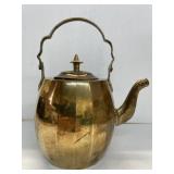 Old Brass Tea Pot 5" Tall - Silver Inside