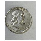 1958 D Franklin Silver Half Dollar