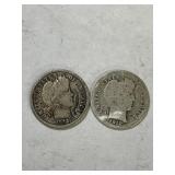 1912 & 1912 D Silver Barber Dimes