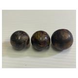 Lot of 3 Antique Clay Shooter Marbles