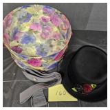 Floral Hat box with hat and belt