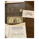 Mohawk Ironworks 2015 one dollar coin and bill